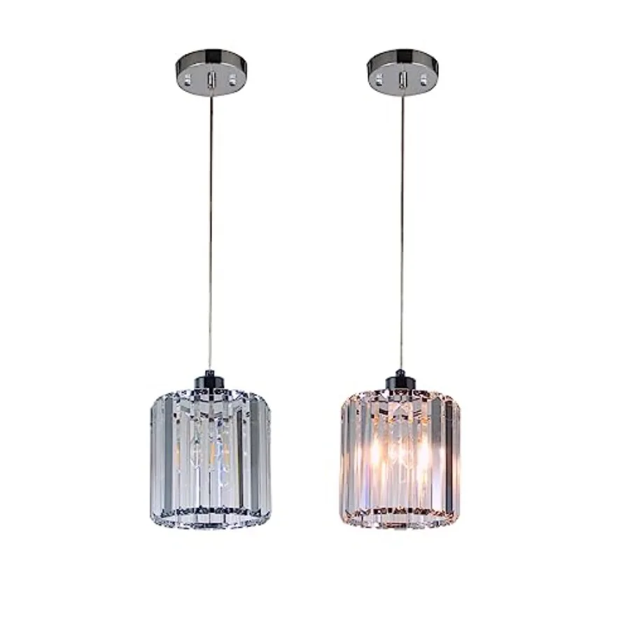 2-Pack Crystal Pendant Lights Modern Finish Adjustable Cord Pendant Light for Kitchen Island Living Room Hallway Dining Room Be
2-Pack Crystal Pendant Lights Modern Finish Adjustable Cord Pendant Light for Kitchen Island Living Room Hallway Dining Room Be