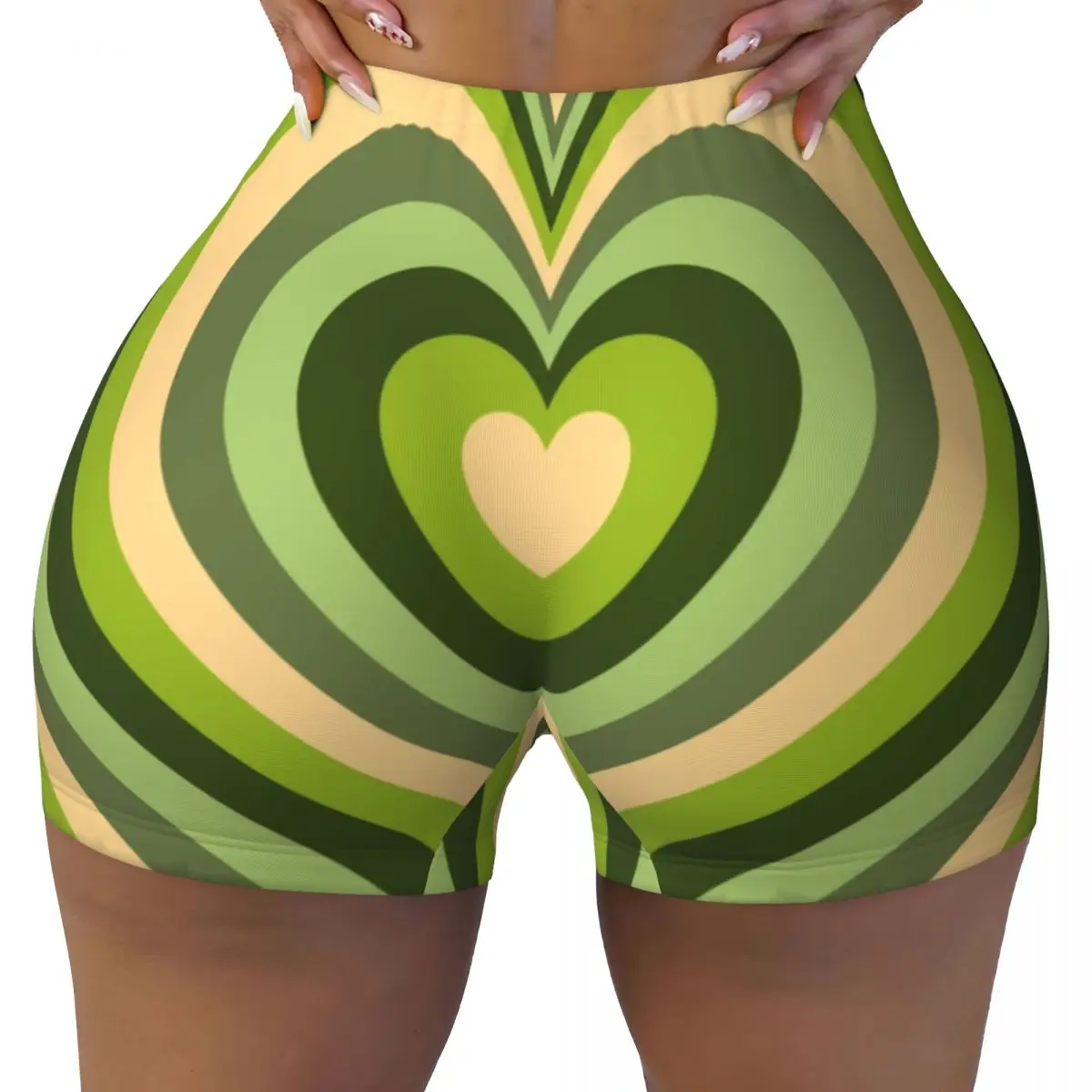 Custom Sage Green And Yellow Groovy Heart Pattern Gym Biker Running Shorts Women's Workout Yoga Shorts
Custom Sage Green And Yellow Groovy Heart Pattern Gym Biker Running Shorts Women's Workout Yoga Shorts