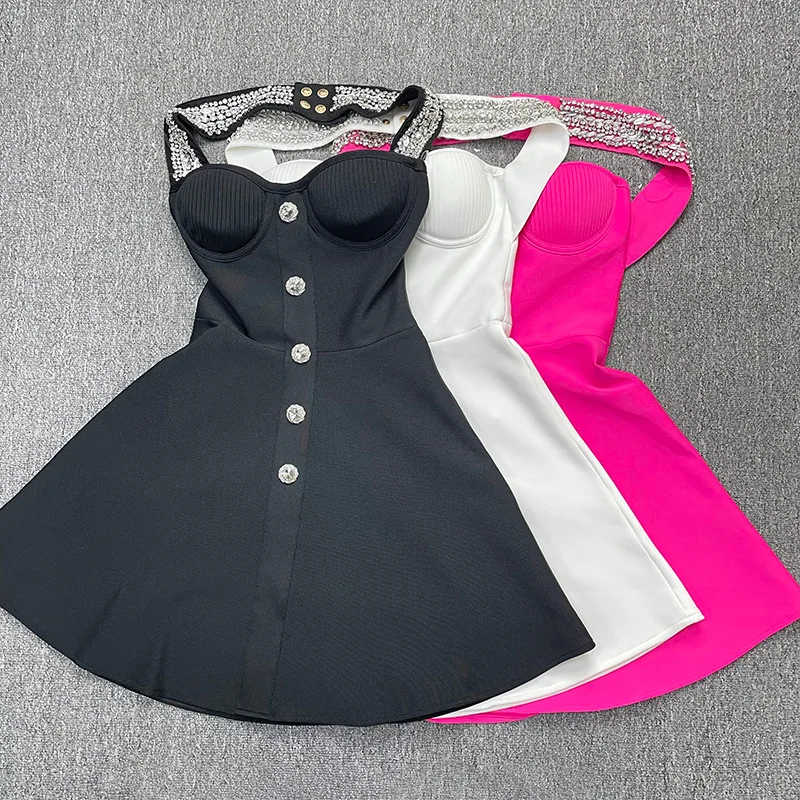 High Quality Women Sexy Halter Shinning Diamond Backless Bandage A-Line Mini Dress Evening Party Birthday Vacation Dress
High Quality Women Sexy Halter Shinning Diamond Backless Bandage A-Line Mini Dress Evening Party Birthday Vacation Dress