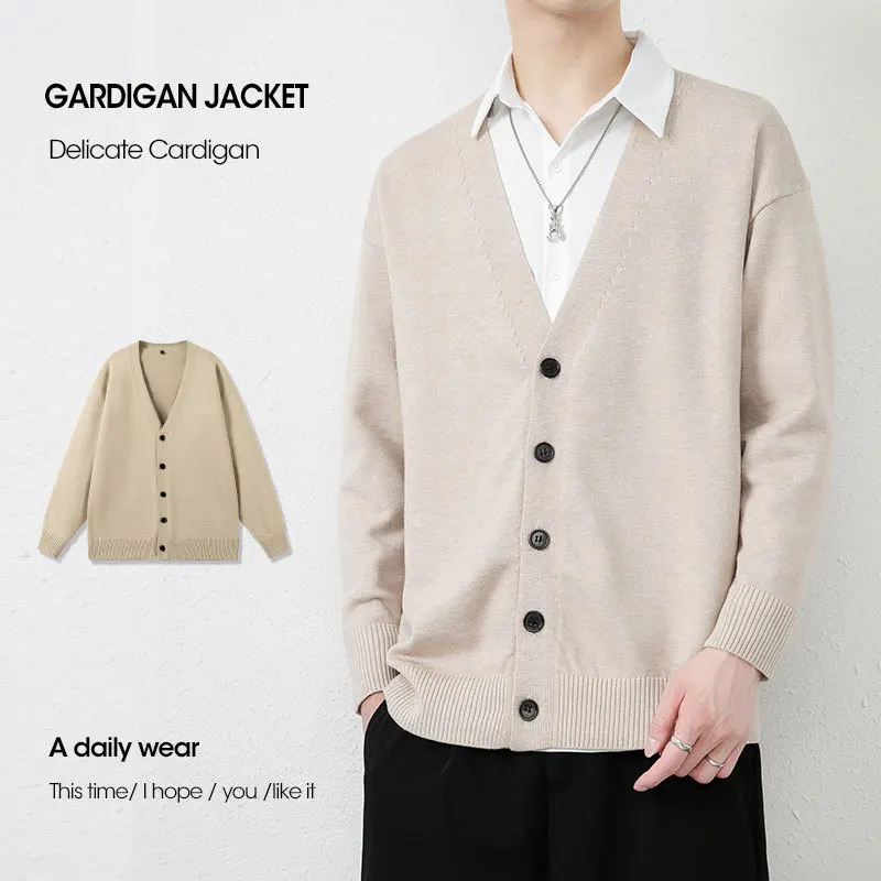 Мужской кардиган с v-образным вырезом - черный повседневный трикотаж в японском стиле на весну/осень | Модная домашняя одежда и универсальная верхняя одежда
Мужской кардиган с v-образным вырезом - черный повседневный трикотаж в японском стиле на весну/осень | Модная домашняя одежда и универсальная верхняя одежда