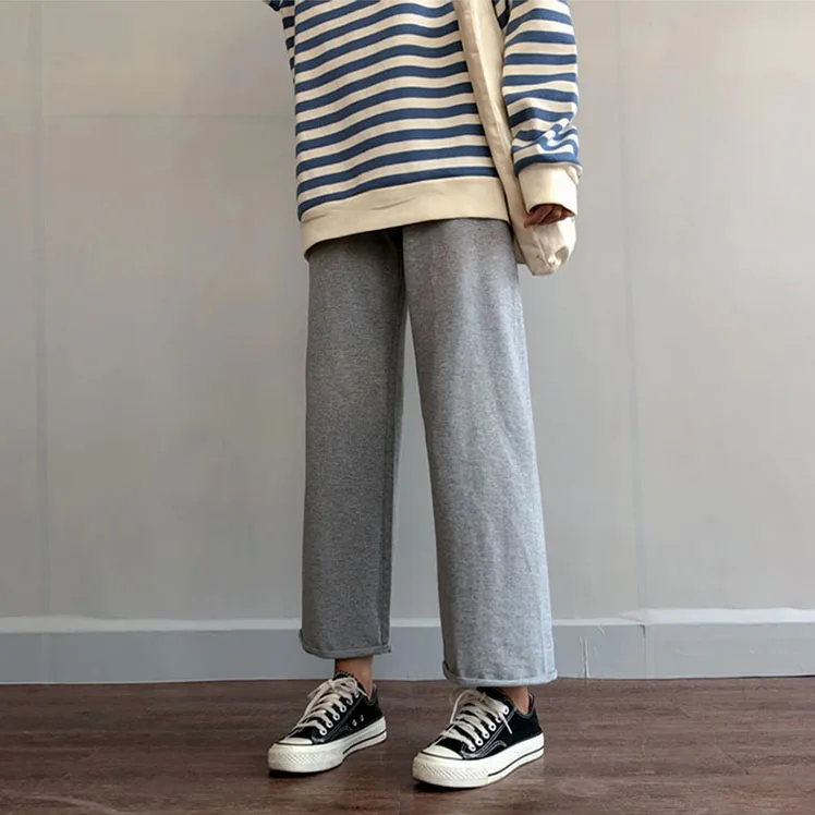 Gray Wide Leg Pants Women's Spring Autumn Thin Casual Korean Style Loose Straight High Waist Sports Long Trousers
Gray Wide Leg Pants Women's Spring Autumn Thin Casual Korean Style Loose Straight High Waist Sports Long Trousers