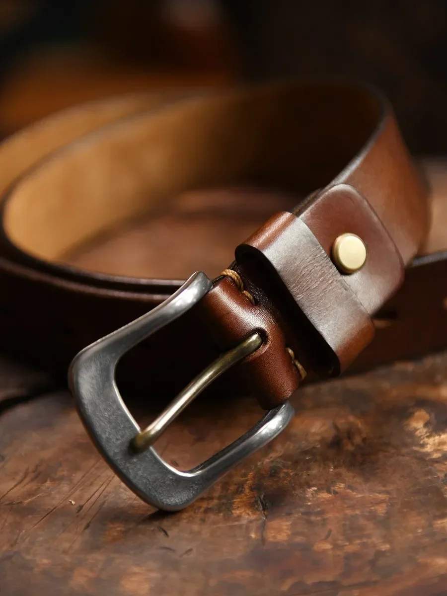 Top Cow Genuine Leather Belts For Men Luxury Designer High Quality Fashion Vintage Pure Steel Pin Buckle Cowboy Jeans Male Belt
Top Cow Genuine Leather Belts For Men Luxury Designer High Quality Fashion Vintage Pure Steel Pin Buckle Cowboy Jeans Male Belt