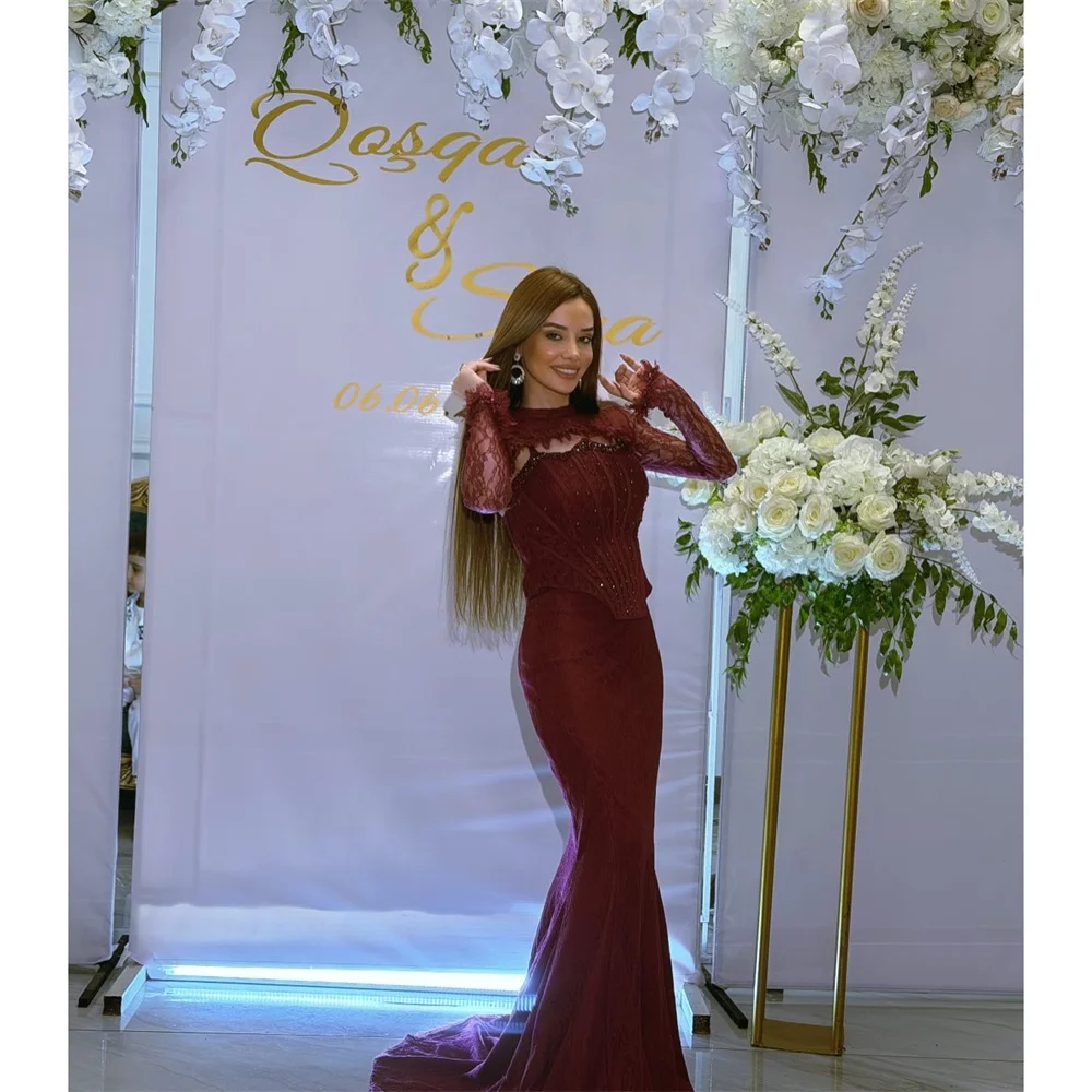 Lorrtta Lace Sweetheart burgundy Mermaid Evening Dress Formal Glamorous Designer Beading 2026 Customized Robes de Soirée
Lorrtta Lace Sweetheart burgundy Mermaid Evening Dress Formal Glamorous Designer Beading 2026 Customized Robes de Soirée