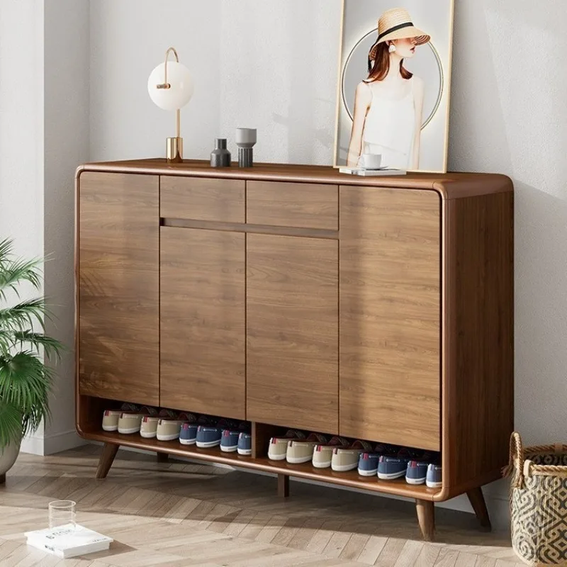 Solid wood entryway shoe cabinet for home use: Entrance hallway outside elevator entrance with a wall
Solid wood entryway shoe cabinet for home use: Entrance hallway outside elevator entrance with a wall