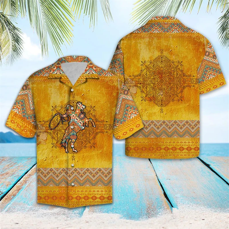 Fashion Rodeo Pattern Hawaiian Shirts For Men Summer Casual Short Sleeve 3D Printed Shirt Loose Breathable Lapel Button Blouse
Fashion Rodeo Pattern Hawaiian Shirts For Men Summer Casual Short Sleeve 3D Printed Shirt Loose Breathable Lapel Button Blouse