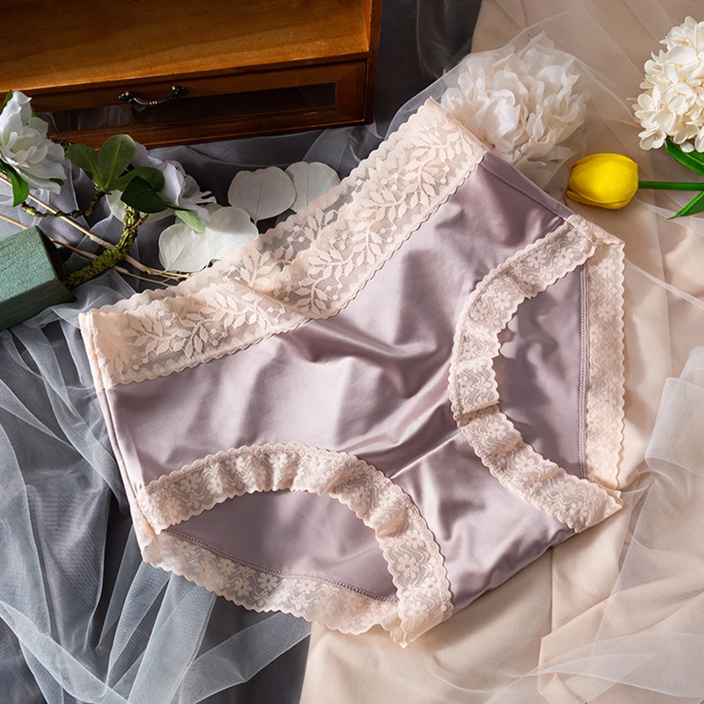 Women Seamless Ice Silk Light Briefs Smooth Satin Lace Panties Breathable Hip Lifting Underpants Comfortable Soft Underwear
Women Seamless Ice Silk Light Briefs Smooth Satin Lace Panties Breathable Hip Lifting Underpants Comfortable Soft Underwear