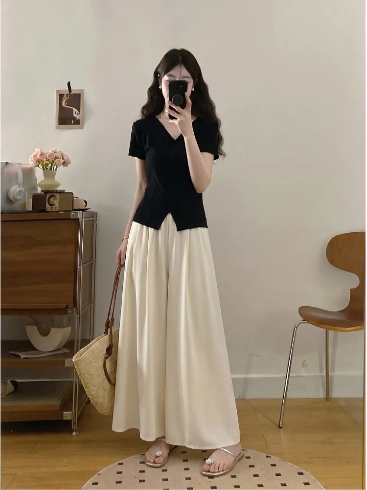 plus Size Casual Lazy Style Top T-Shirt Women Summer New High Waist Wide Leg Pants Skirt Two Piece Set Uneven Hem V-Neck Shor...
plus Size Casual Lazy Style Top T-Shirt Women Summer New High Waist Wide Leg Pants Skirt Two Piece Set Uneven Hem V-Neck Shor...