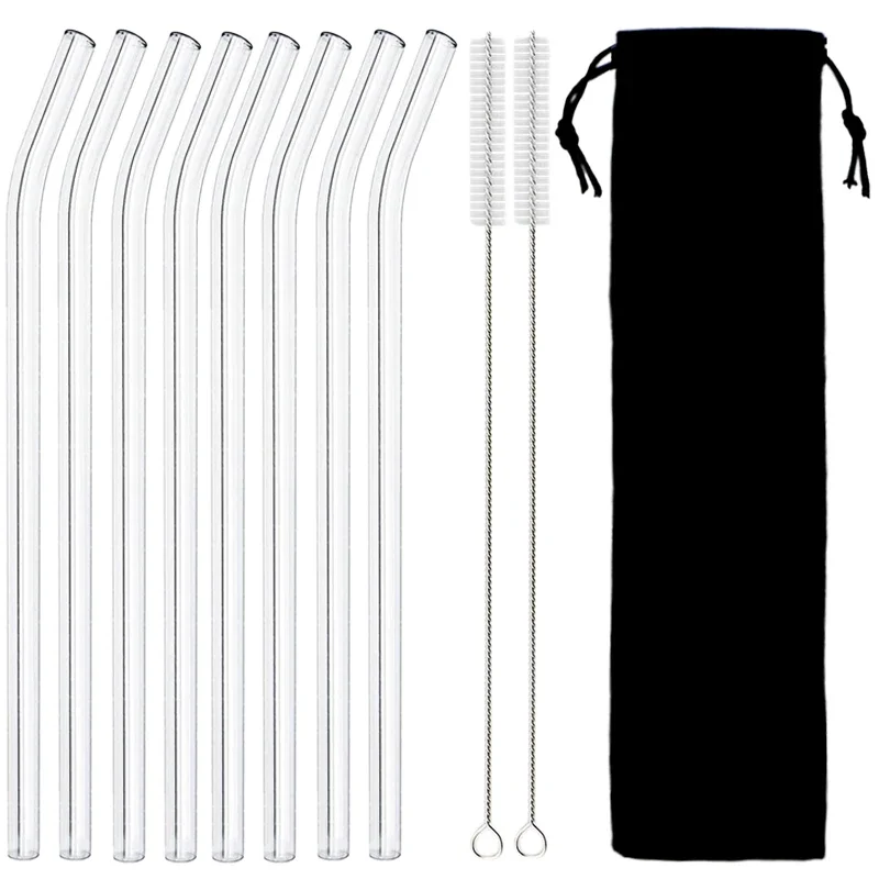 8Pcs High Borosilicate Reusable Glass Straw Set Smoothie Cocktails Straw Healthy Eco Friendly Drinking Straw with Clear Brush
8Pcs High Borosilicate Reusable Glass Straw Set Smoothie Cocktails Straw Healthy Eco Friendly Drinking Straw with Clear Brush