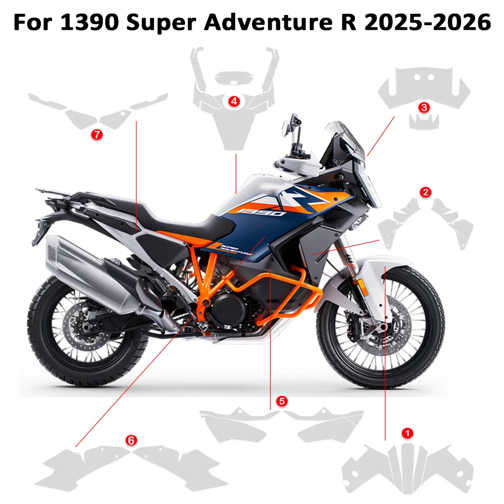 For KTM 1390 Super Adventure R 2025-2026 TPU Protective Film PPF Motorcycle Scratch Resistant Automatic Repair Film
For KTM 1390 Super Adventure R 2025-2026 TPU Protective Film PPF Motorcycle Scratch Resistant Automatic Repair Film