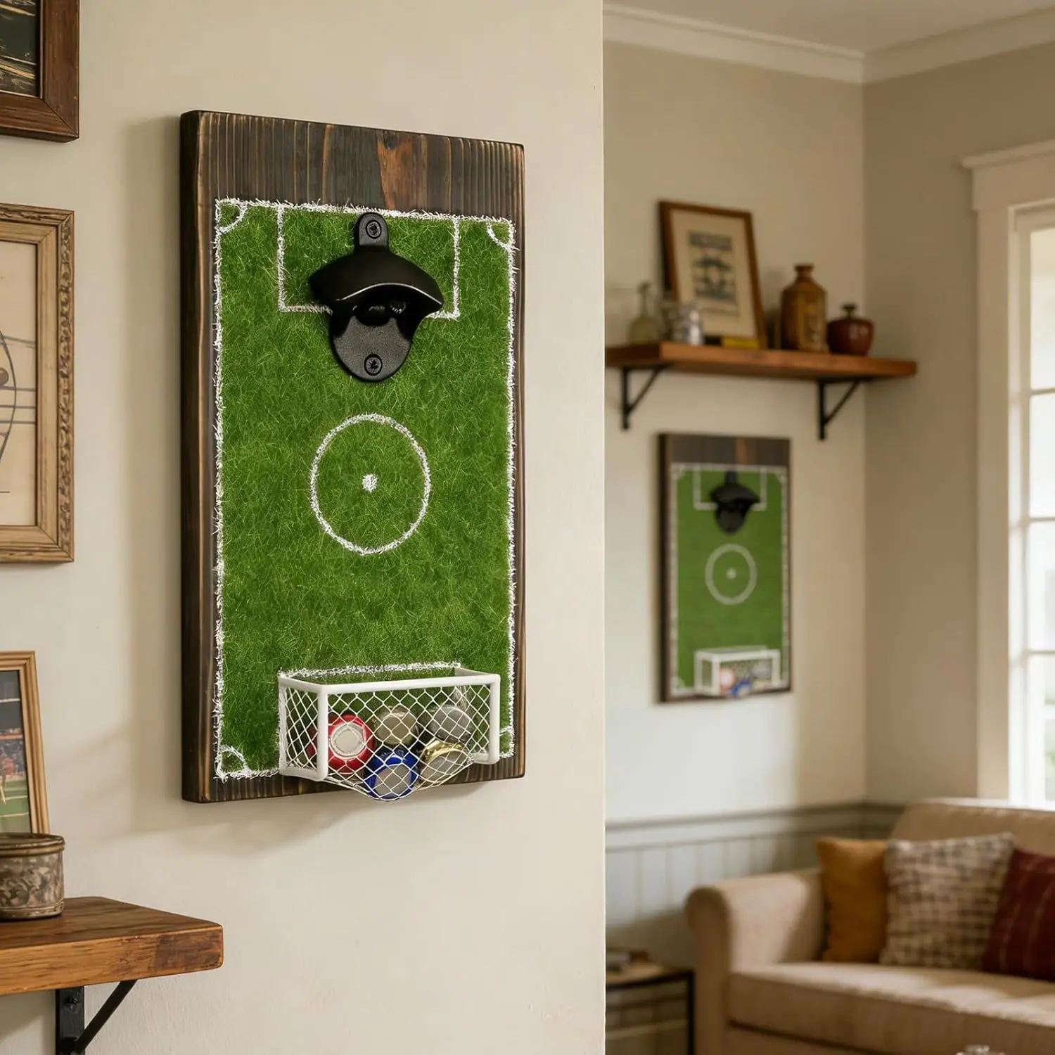 Wall Mounted Bottle Opener Soccer Bottle Opener Soccer Field Bottle Opener with Cap Catcher Magnetic Wall Mounted Beer for Man
Wall Mounted Bottle Opener Soccer Bottle Opener Soccer Field Bottle Opener with Cap Catcher Magnetic Wall Mounted Beer for Man
