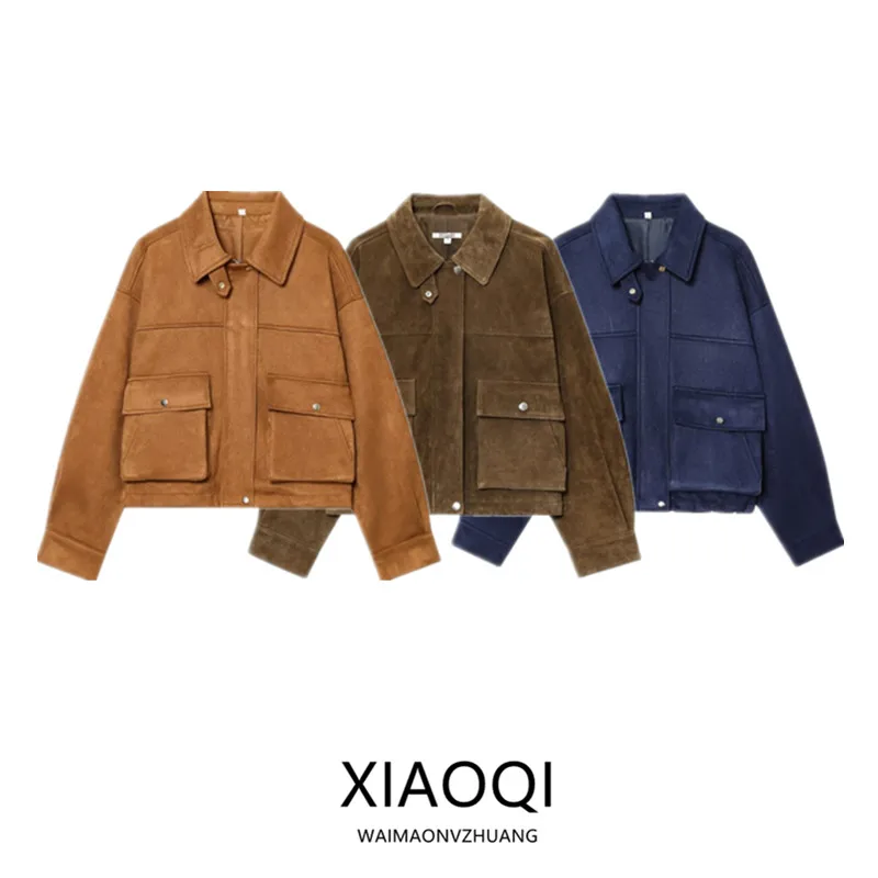 Loose Pure Leather Pilot Jacket Women's Fashion Autumn New Arrival 2025 Short Outerwear Zipper Closure No Pocket Design
Loose Pure Leather Pilot Jacket Women's Fashion Autumn New Arrival 2025 Short Outerwear Zipper Closure No Pocket Design