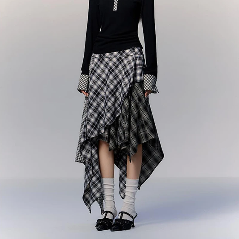 Vintage Black And White Plaid Irregular Street Skirt Women Y2K Chic Loose High-Waisted a Line Lady Skirts Spring Summer Bottom
Vintage Black And White Plaid Irregular Street Skirt Women Y2K Chic Loose High-Waisted a Line Lady Skirts Spring Summer Bottom