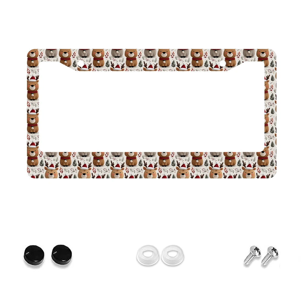 1pc Christmas Deer Pattern 2-Hole License Plate Frame, Red and White Color, Aluminum Material, 6x12 Inches, with Screw Kit, Ret
1pc Christmas Deer Pattern 2-Hole License Plate Frame, Red and White Color, Aluminum Material, 6x12 Inches, with Screw Kit, Ret