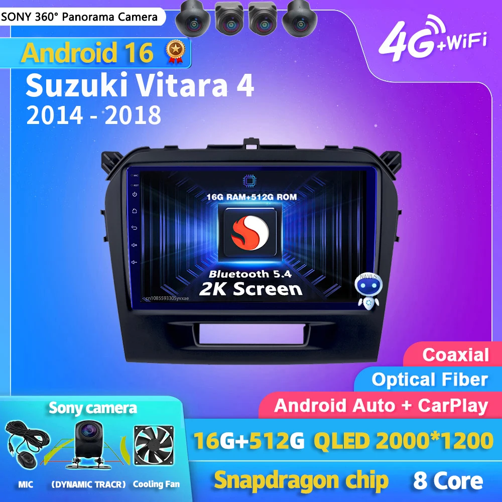Android 16 Carplay Auto 2K Screen Car Radio Multimedia Player For Suzuki Vitara 2017 2018 2019 2020 Autoradio Stereo Head Unit
Android 16 Carplay Auto 2K Screen Car Radio Multimedia Player For Suzuki Vitara 2017 2018 2019 2020 Autoradio Stereo Head Unit