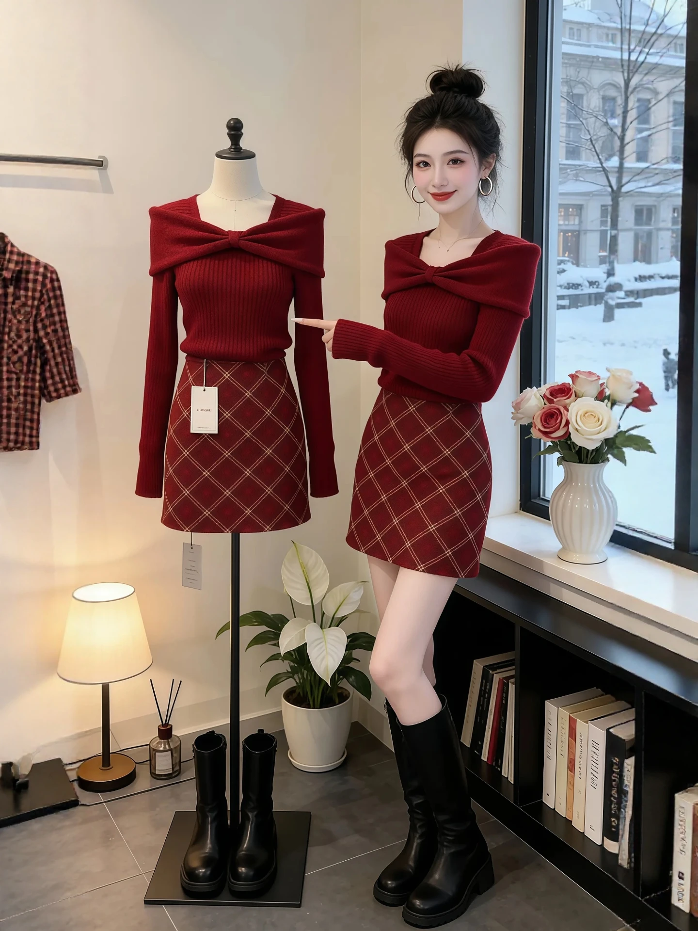 Winter Knitted Sweater And Skirt Set for plus Size Women Red New Year Aosphere Outfit Casual Sle High Waist Skirt
Winter Knitted Sweater And Skirt Set for plus Size Women Red New Year Aosphere Outfit Casual Sle High Waist Skirt