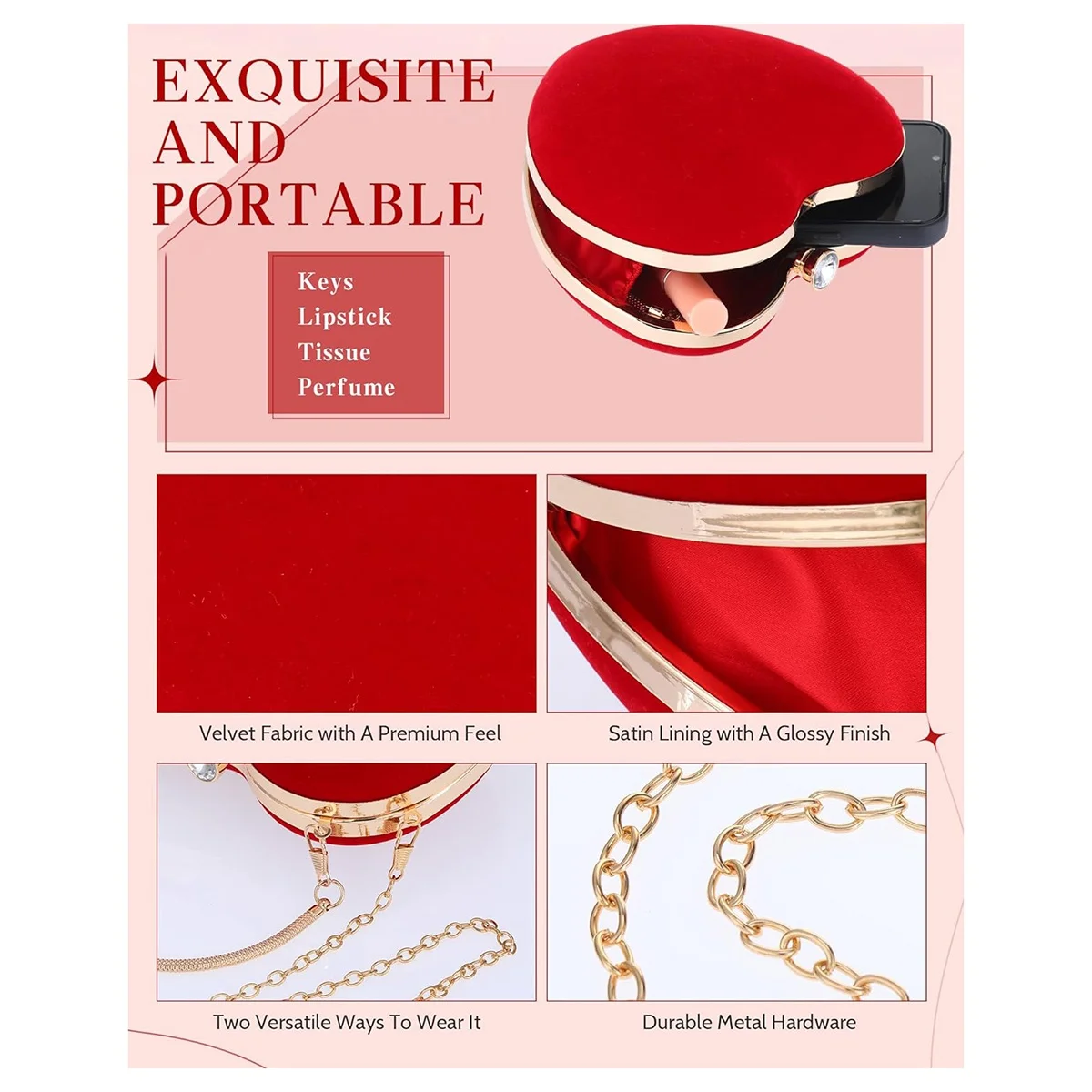 CYL-велюр кошелек в форме сердца, клатч, вечерняя сумка со стразами, сумка на плечо для вечеринки в честь Дня святого Валентина, выпускного вечера
CYL-велюр кошелек в форме сердца, клатч, вечерняя сумка со стразами, сумка на плечо для вечеринки в честь Дня святого Валентина, выпускного вечера