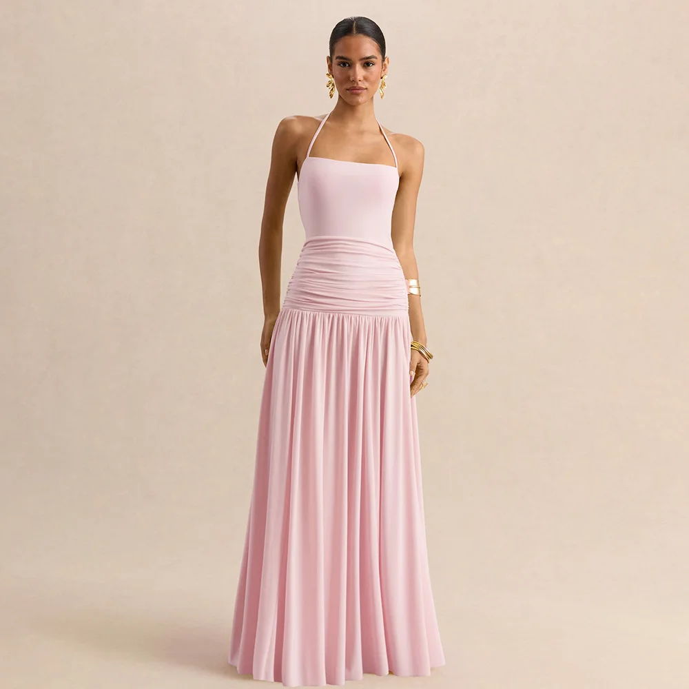 Sexy Halter Neck Long Dress Women Ruched Bodycon Maxi Dress Pleated Flowy Big Swing Summer Beach Vacation Celebrity Party Dress
Sexy Halter Neck Long Dress Women Ruched Bodycon Maxi Dress Pleated Flowy Big Swing Summer Beach Vacation Celebrity Party Dress