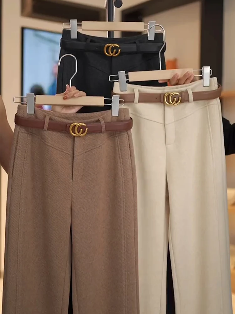 Женские шерстяные брюки Slim Fit с широкими штанинами, осенне-зимняя новинка, повседневные прямые брюки с высокой талией из смесовой ткани (полиэстер, вискоза, шерсть)
Женские шерстяные брюки Slim Fit с широкими штанинами, осенне-зимняя новинка, повседневные прямые брюки с высокой талией из смесовой ткани (полиэстер, вискоза, шерсть)