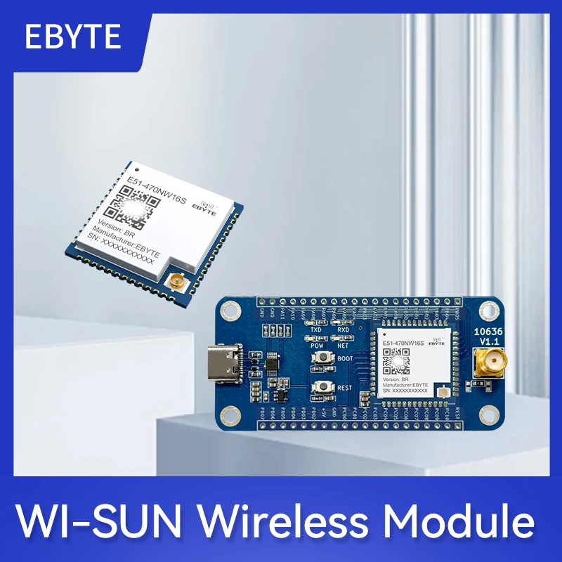 EBYTE E51 Series EFR32FG25 470/900MHz 16dBm Wireless Module WI-SUN OFDM FAN1.1 Self-Networking Low Power Consumption Module
EBYTE E51 Series EFR32FG25 470/900MHz 16dBm Wireless Module WI-SUN OFDM FAN1.1 Self-Networking Low Power Consumption Module