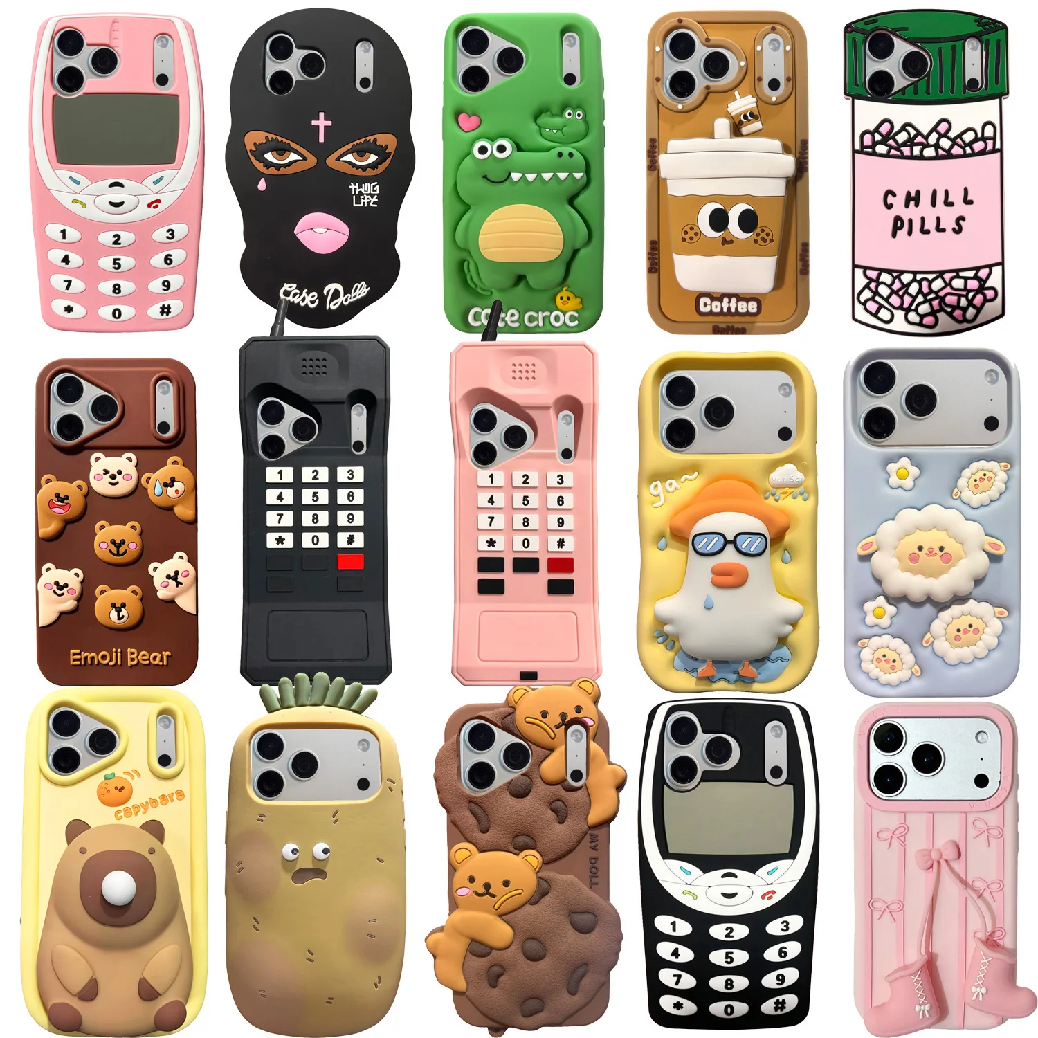 Newest For iPhone 17, 17 Pro, 17 Promax Phone Cases, 3D Cute Cartoon Soft Silicone Case Phone Back Cover Shockproof Protector
Newest For iPhone 17, 17 Pro, 17 Promax Phone Cases, 3D Cute Cartoon Soft Silicone Case Phone Back Cover Shockproof Protector