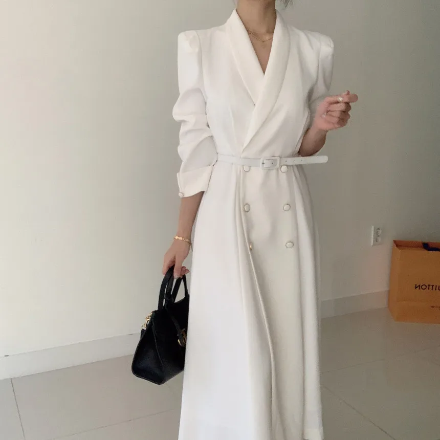 Ladies Chic Turn Down Collar Dress Pink Elegant Autumn Office Women Double-breasted Long Maxi Dresses Vintage Party Vestidos New
Ladies Chic Turn Down Collar Dress Pink Elegant Autumn Office Women Double-breasted Long Maxi Dresses Vintage Party Vestidos New