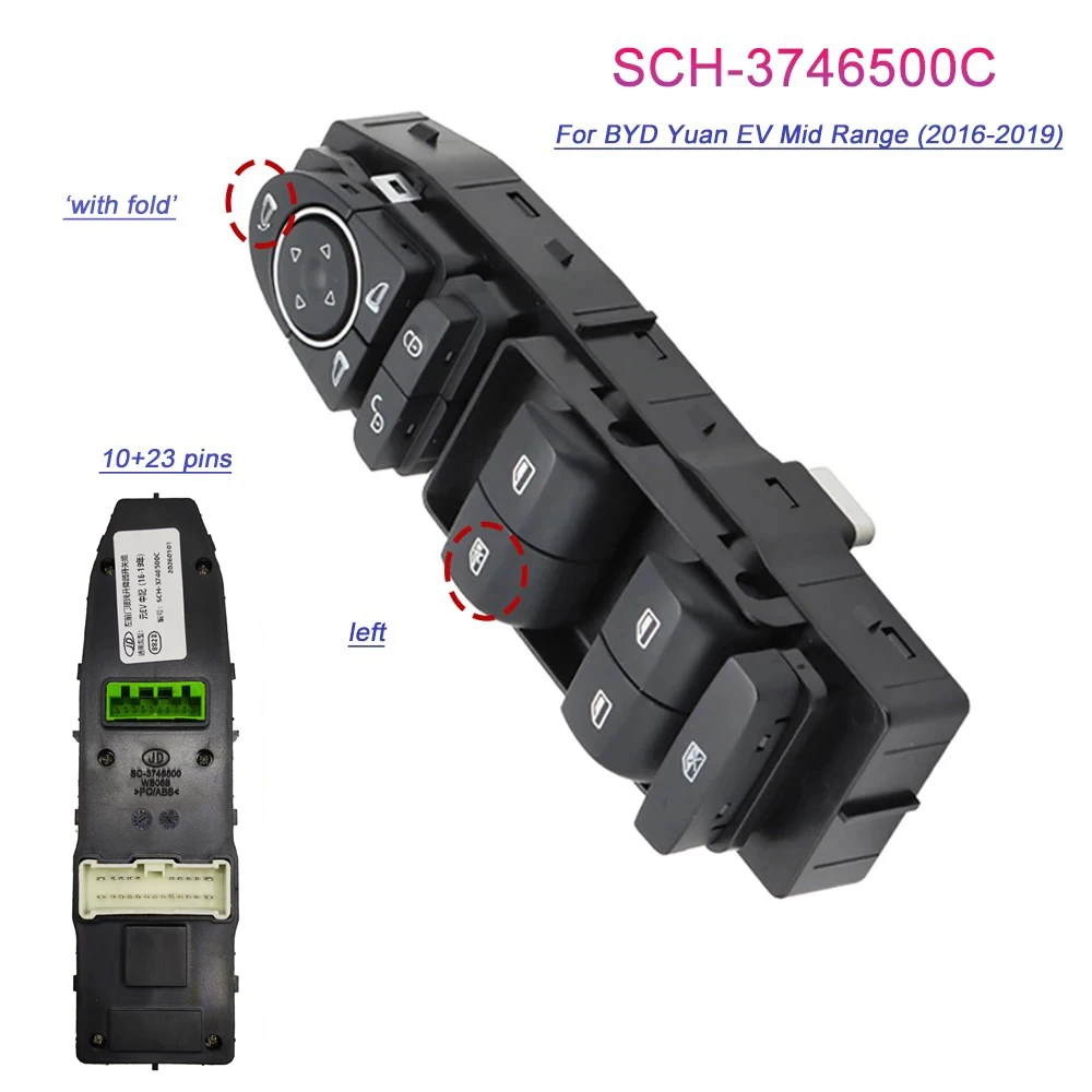 For BYD Yuan EV Mid-range 2016-2019 Front Left Power Window Control Switch Lifter Button SCH-3746500C Car Accessories
For BYD Yuan EV Mid-range 2016-2019 Front Left Power Window Control Switch Lifter Button SCH-3746500C Car Accessories