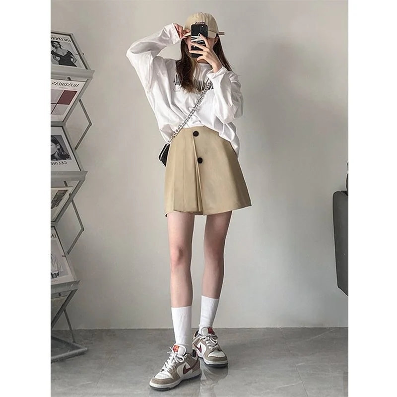 Pleated Skirt A-line Skirt for Female High Waist Small Suit Short Skirt Korean Fashion Skirts Clothes for Women
Pleated Skirt A-line Skirt for Female High Waist Small Suit Short Skirt Korean Fashion Skirts Clothes for Women