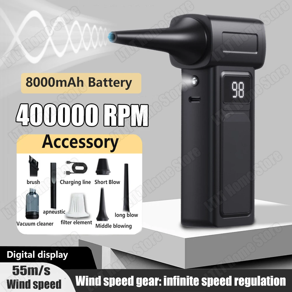 400000PRM Portable Electric Air Blower Turbo Jet Fan Brushless Motor HighSpeed Mini Turbo Jet Fan Adjustable Wind Violent Blower
400000PRM Portable Electric Air Blower Turbo Jet Fan Brushless Motor HighSpeed Mini Turbo Jet Fan Adjustable Wind Violent Blower