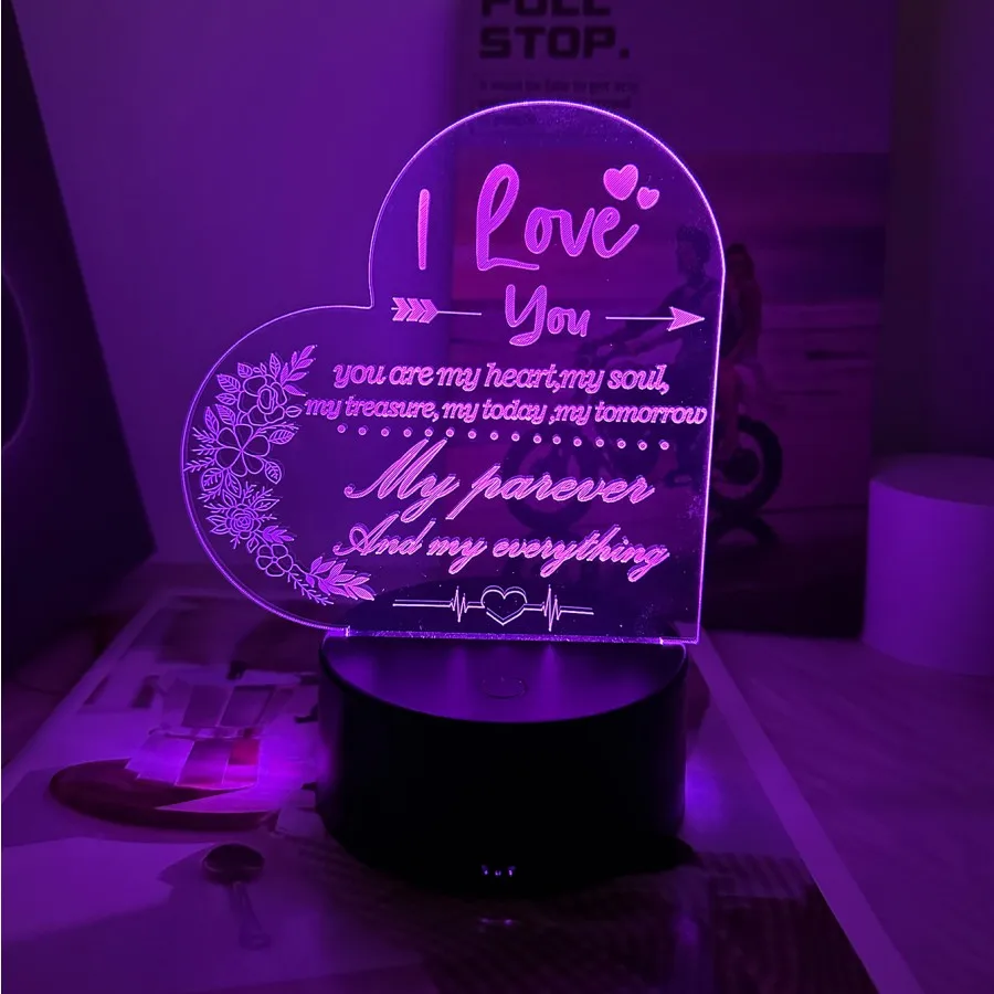 One Acrylic Night Light With Base, A USB Powered Acrylic Night Light Gift For Friends And Girlfriends
One Acrylic Night Light With Base, A USB Powered Acrylic Night Light Gift For Friends And Girlfriends