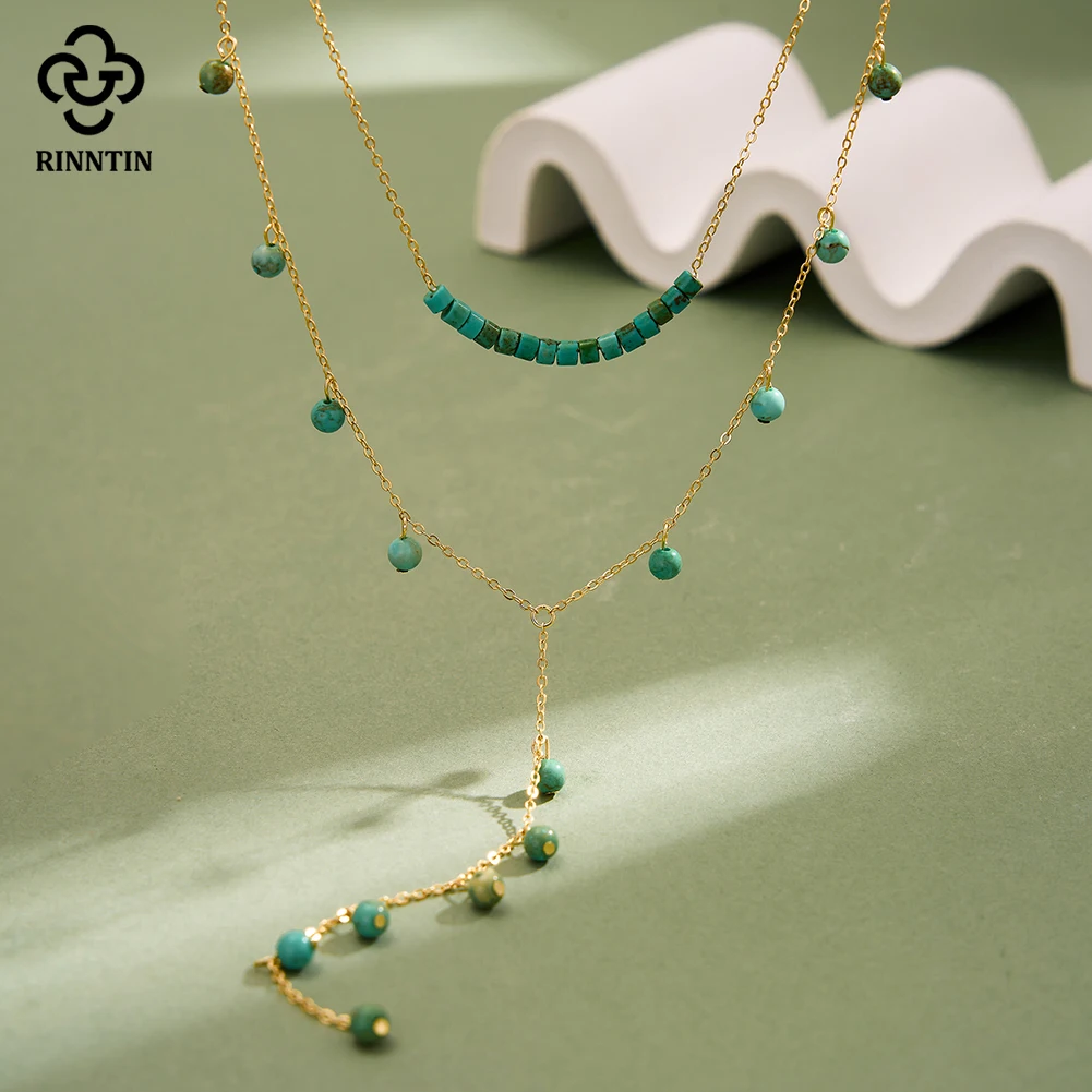 Rinntin 925 Sterling Silver Vintage Layered Natural Turauoise Necklace for Women Summer Boho Neck Chain Jewelry Accessorry BQN32
Rinntin 925 Sterling Silver Vintage Layered Natural Turauoise Necklace for Women Summer Boho Neck Chain Jewelry Accessorry BQN32