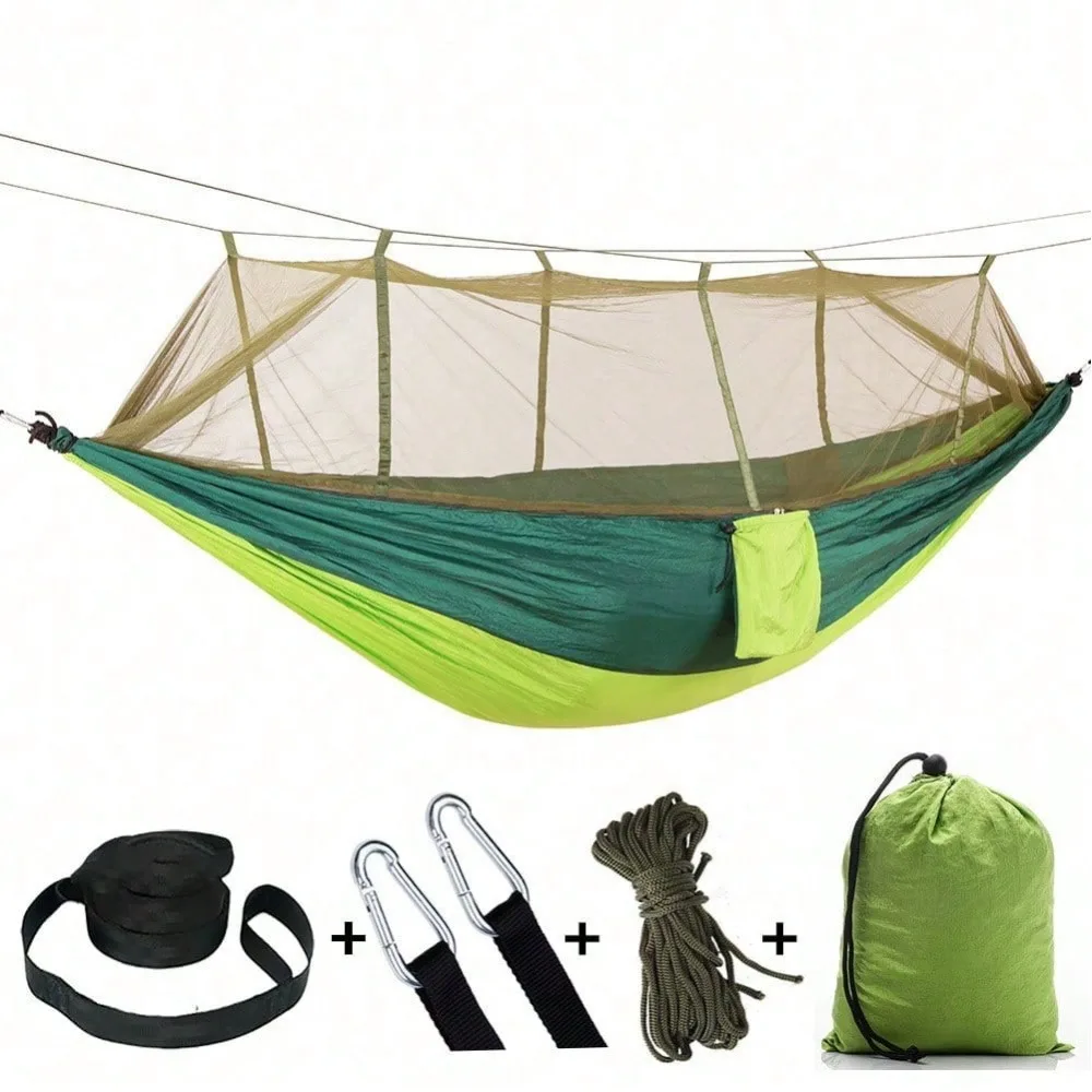 1 Set Camping Hammock With Mosquito Net, Lightweight Double Hammock, Sleep Swing, Reinforced Tree Straps, Tent, 440 Lbs Capacity
1 Set Camping Hammock With Mosquito Net, Lightweight Double Hammock, Sleep Swing, Reinforced Tree Straps, Tent, 440 Lbs Capacity