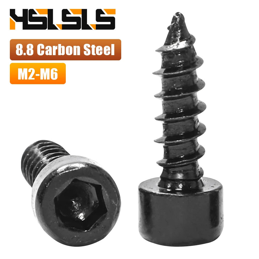 HSLSLS 10-50pcs Hexagon Socket Head Cap Self-Tapping Screws M2 M2.6 M3 M3.5 M4 M5 M6 Carbon Steel Black Allen Head Wood Screws
HSLSLS 10-50pcs Hexagon Socket Head Cap Self-Tapping Screws M2 M2.6 M3 M3.5 M4 M5 M6 Carbon Steel Black Allen Head Wood Screws