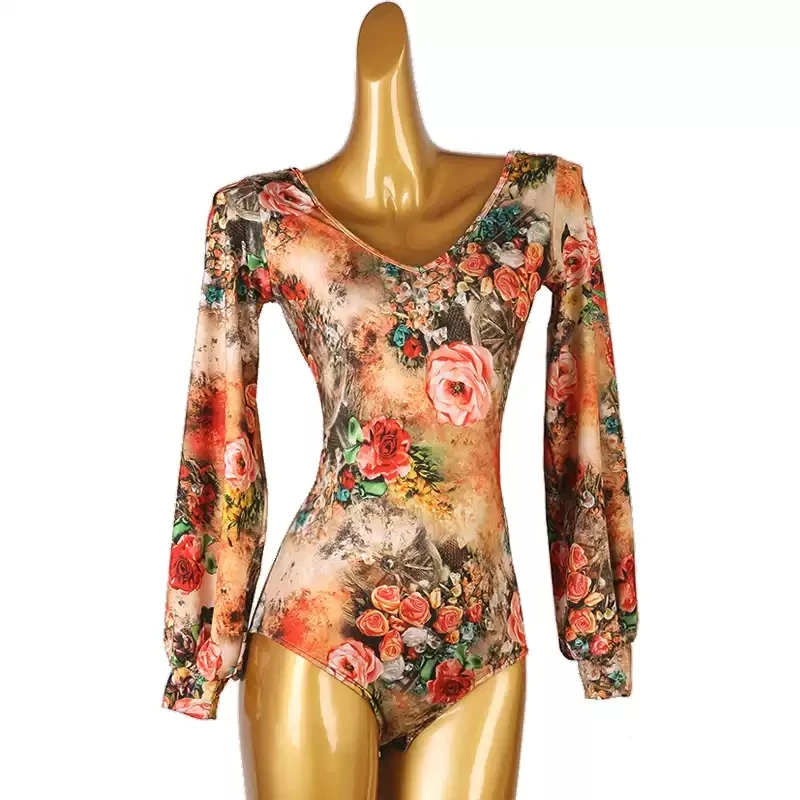 Latin Dance Dress Tops Women Long Sleeves Flower Shirts Adult Ballroom Dance Performance Wear Samba Club Dancewear
Latin Dance Dress Tops Women Long Sleeves Flower Shirts Adult Ballroom Dance Performance Wear Samba Club Dancewear