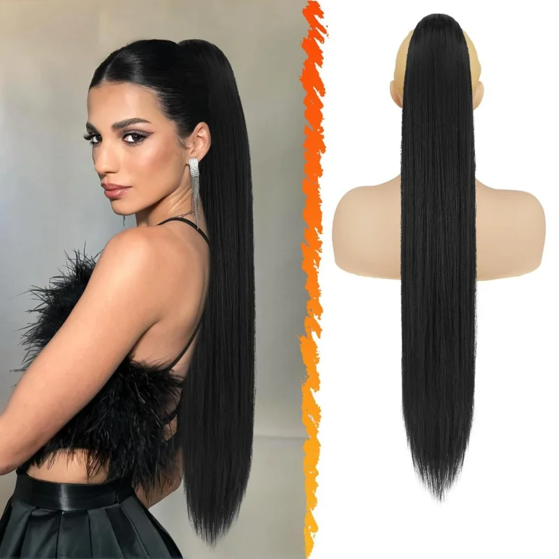 Women's drawstring elastic mesh extension , one-piece long straight hair ponytail wig
Women's drawstring elastic mesh extension , one-piece long straight hair ponytail wig