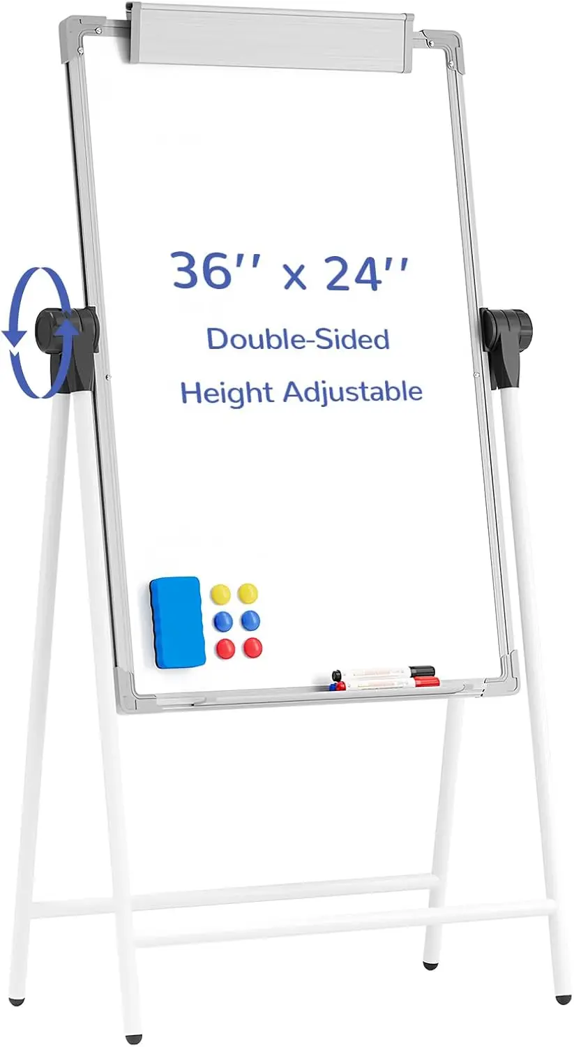 36" x 24" Double Sided White Board with Stand, Adjustable Height, Portable Easel for Office School Home
36" x 24" Double Sided White Board with Stand, Adjustable Height, Portable Easel for Office School Home
