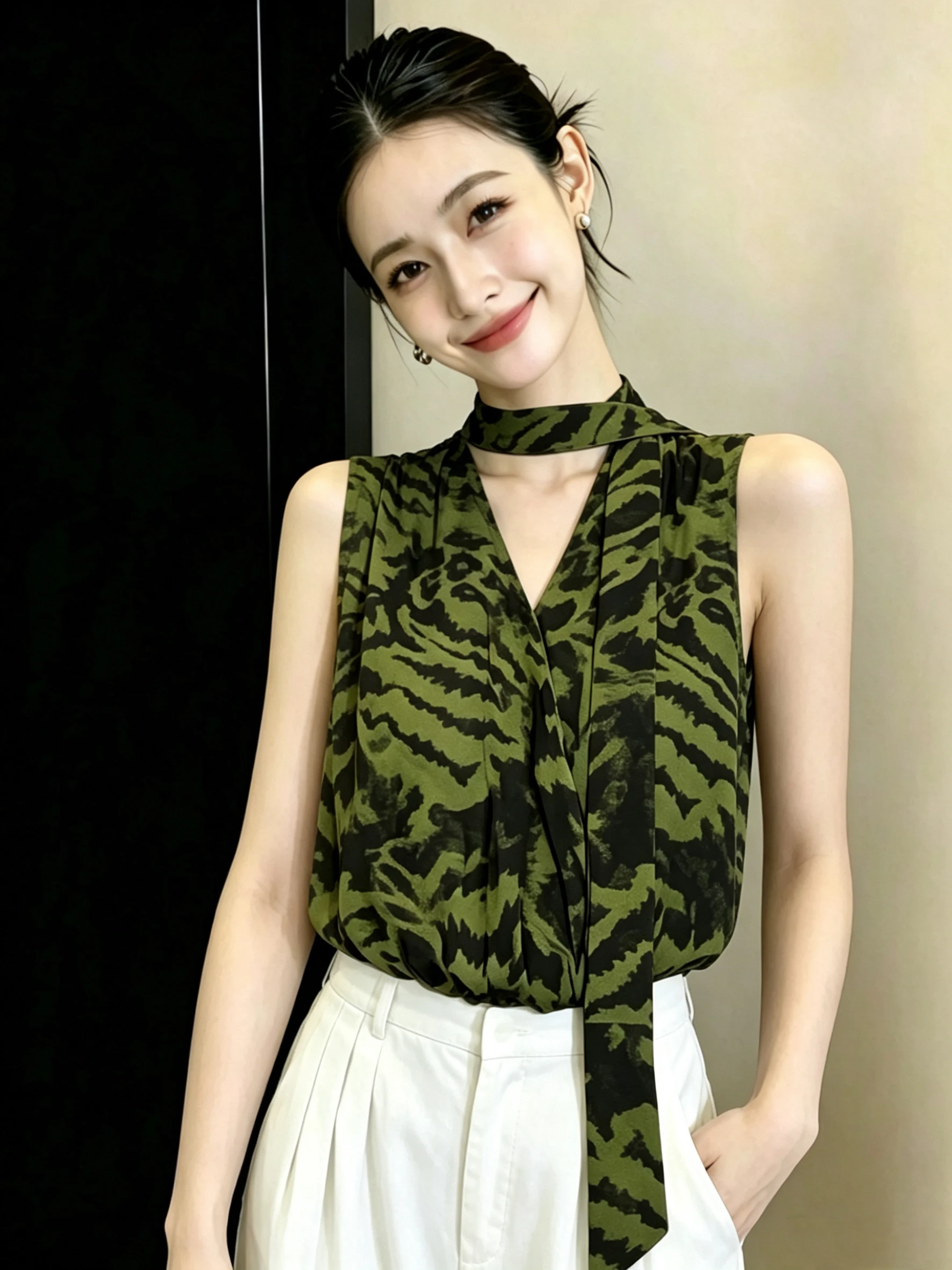 Elegant Green Sash Shoulder Bared Sleeveless Shirt Women's Summer Vintage Design Slimming Neck Hanging Top City Walk Skirt
Elegant Green Sash Shoulder Bared Sleeveless Shirt Women's Summer Vintage Design Slimming Neck Hanging Top City Walk Skirt