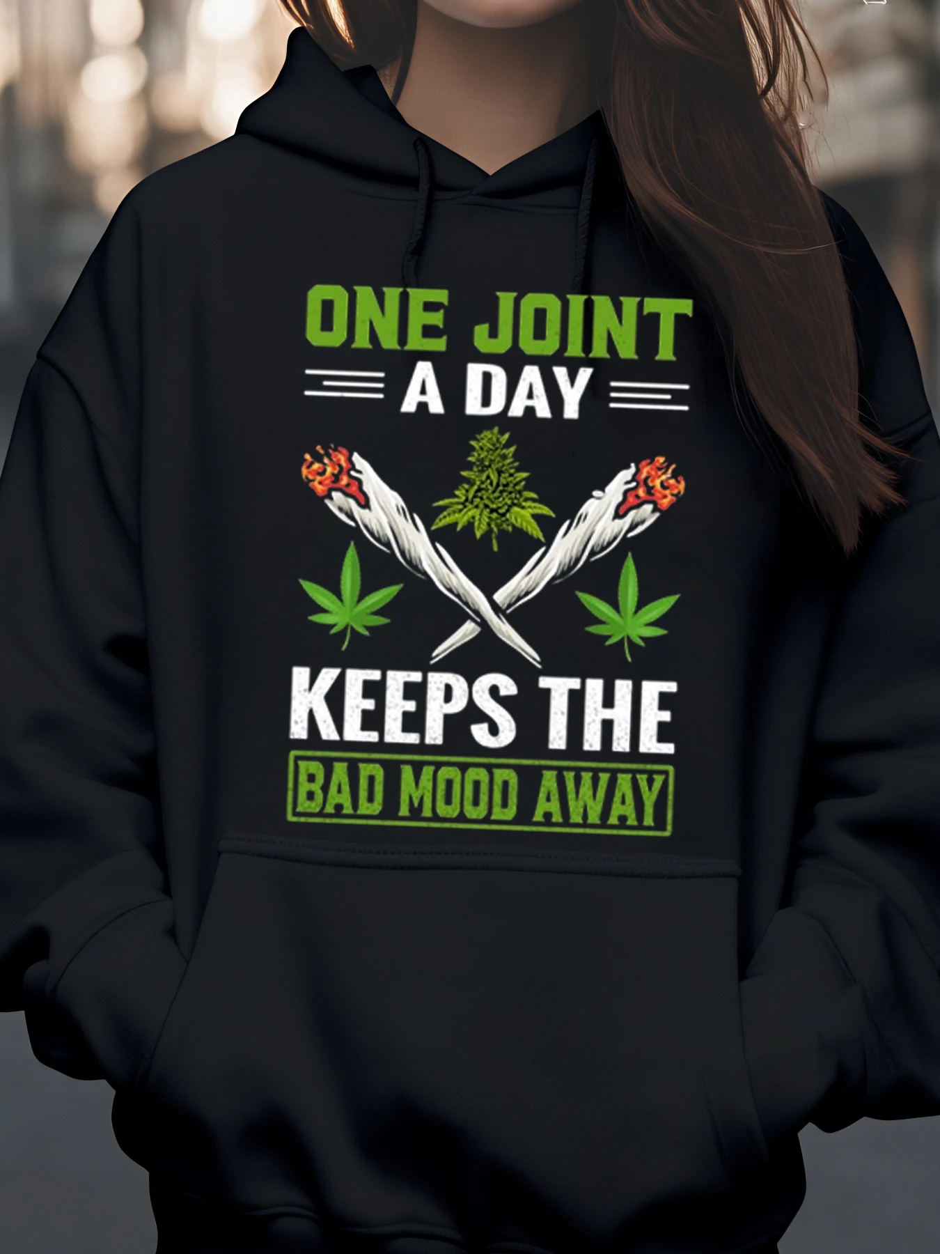 Толстовка с принтом «One Joint a Day Keeps the Bad Mood Away» для повседневной одежды для взрослых
Толстовка с принтом «One Joint a Day Keeps the Bad Mood Away» для повседневной одежды для взрослых