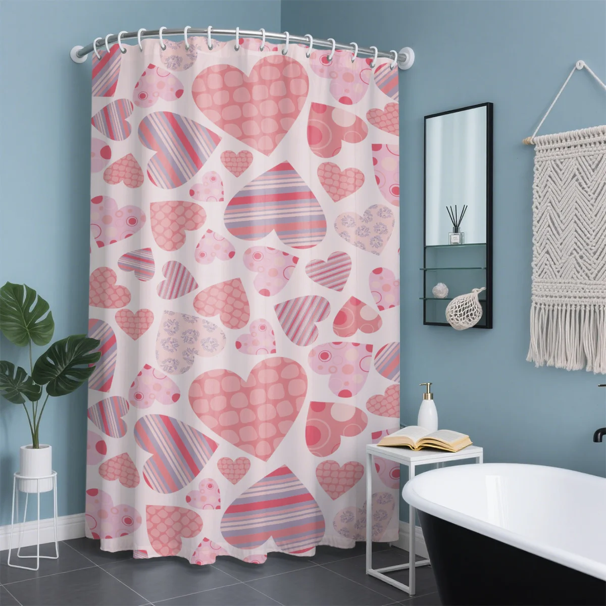 Романтичная занавеска для душа с узором в виде сердечек, розовыми полосками и точками для создания прекрасного декора ванной комнаты, в стиле милого любовного искусства, проста в уходе.
Романтичная занавеска для душа с узором в виде сердечек, розовыми полосками и точками для создания прекрасного декора ванной комнаты, в стиле милого любовного искусства, проста в уходе.
