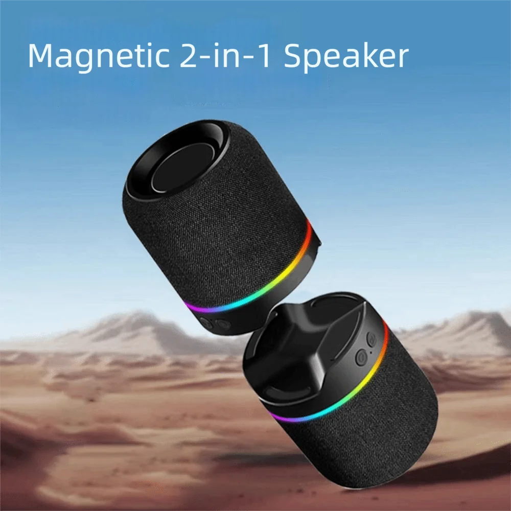 2-in-1 Magnetic Split Bluetooth Speaker RGB Colorful Lights HiFi Stereo Sound Modular Bluetooth Speaker Split&Combine Design
2-in-1 Magnetic Split Bluetooth Speaker RGB Colorful Lights HiFi Stereo Sound Modular Bluetooth Speaker Split&Combine Design