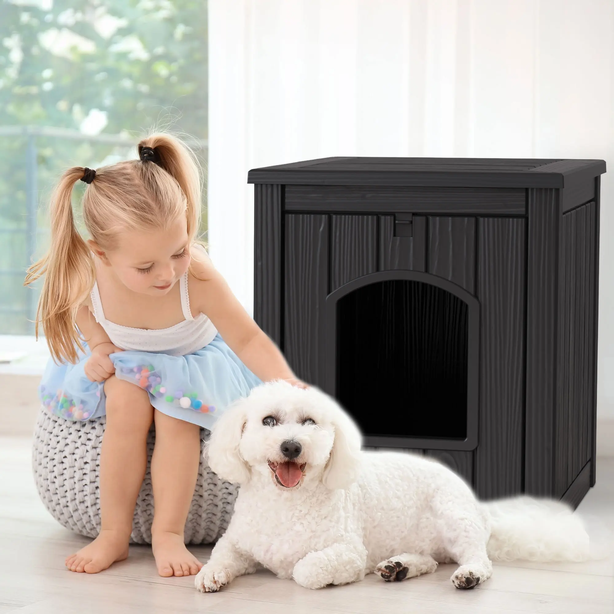 Resin pet nest, easy to assemble, with windows, rust resistant, suitable for indoor and outdoor use, easy to clean, durable, and the perfect choice for comfortable pet shelters
Resin pet nest, easy to assemble, with windows, rust resistant, suitable for indoor and outdoor use, easy to clean, durable, and the perfect choice for comfortable pet shelters