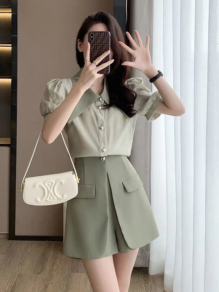 Summer High-End Casual Salt System Elegant Two-Piece Set Women Summer Chic Style Pants Skirt Crisp Temperament Women's Set New
Summer High-End Casual Salt System Elegant Two-Piece Set Women Summer Chic Style Pants Skirt Crisp Temperament Women's Set New