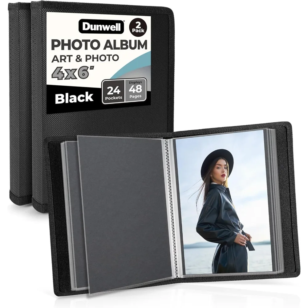 4x6 Photo Album (2-Pack, Black), Mounting Paper, Small 4 x 6 Art Portfolio Presentation Binder, 24 Clear Sleeves
4x6 Photo Album (2-Pack, Black), Mounting Paper, Small 4 x 6 Art Portfolio Presentation Binder, 24 Clear Sleeves