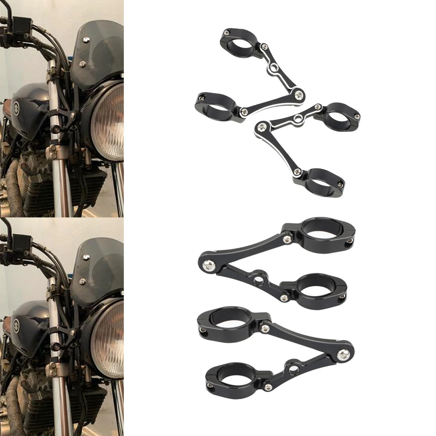 41mm Universal Motorcycle Fork Tube Headlight Bracket Mount Clamp Holder For Chopper Bobber Cafe Racer
41mm Universal Motorcycle Fork Tube Headlight Bracket Mount Clamp Holder For Chopper Bobber Cafe Racer