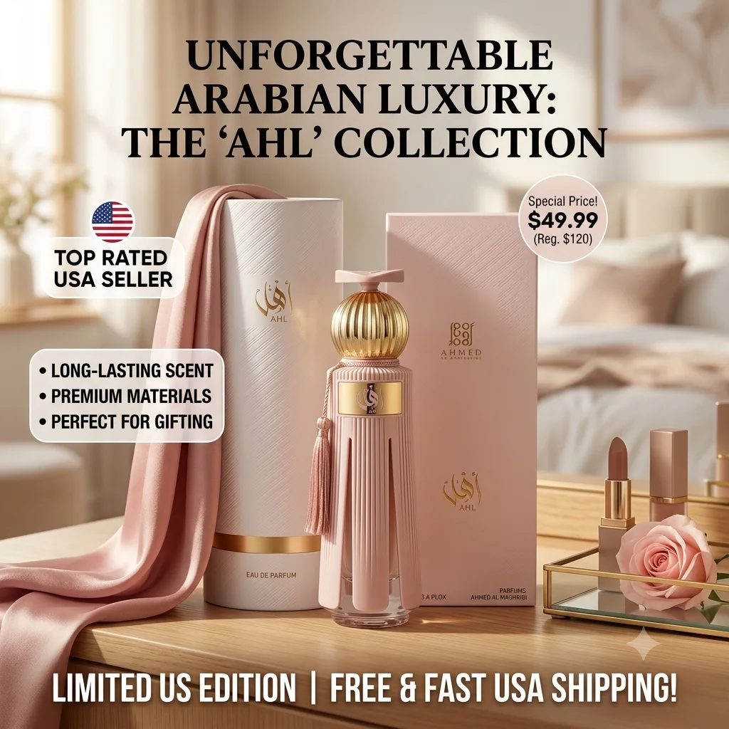 Ahmed Al Maghribi AHL Perfume For Women - Long Lasting Floral Powdery Fragrance - Luxury Pink Pleated Bottle EDP Gift
Ahmed Al Maghribi AHL Perfume For Women - Long Lasting Floral Powdery Fragrance - Luxury Pink Pleated Bottle EDP Gift
