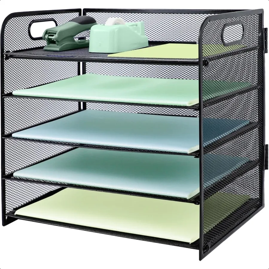 Paper Letter Tray with Handle 5 Tier Metal Mesh Desk File Organizer A4 Paper Desktop Filing Trays Desk Tidy Magazine Document H
Paper Letter Tray with Handle 5 Tier Metal Mesh Desk File Organizer A4 Paper Desktop Filing Trays Desk Tidy Magazine Document H