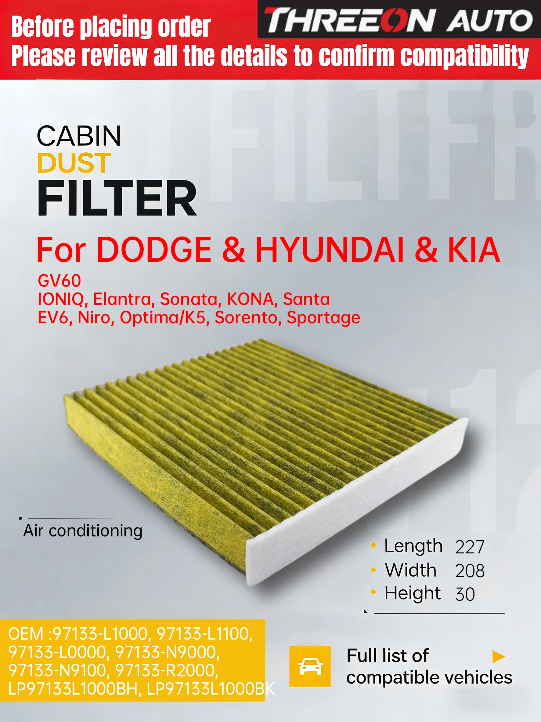 WESTGUARD Activated Carbon Air Cabin Filter For Hyundai ELANTRA 7 SANTA FE 4 TUCSON SORENTO 4 SPORTAGE V NQ5 2020- CUK23024 5390
WESTGUARD Activated Carbon Air Cabin Filter For Hyundai ELANTRA 7 SANTA FE 4 TUCSON SORENTO 4 SPORTAGE V NQ5 2020- CUK23024 5390