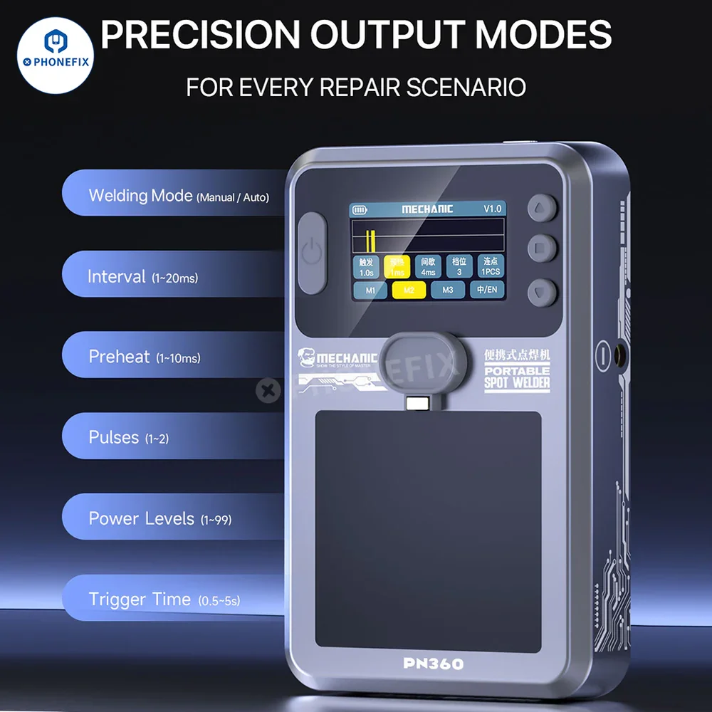 MECHANIC PN360 портативный двухрежимный ручной автоматический аппарат для точечной сварки для материнской платы телефона, чип печатной платы, разборка батареи, сварочный ремонт
MECHANIC PN360 портативный двухрежимный ручной автоматический аппарат для точечной сварки для материнской платы телефона, чип печатной платы, разборка батареи, сварочный ремонт