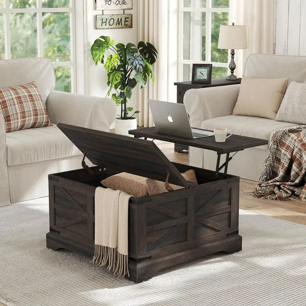 Rectangular Coffee Table with Storage, Lighted Top, Dark Brown for Living Room or Home Office
Rectangular Coffee Table with Storage, Lighted Top, Dark Brown for Living Room or Home Office