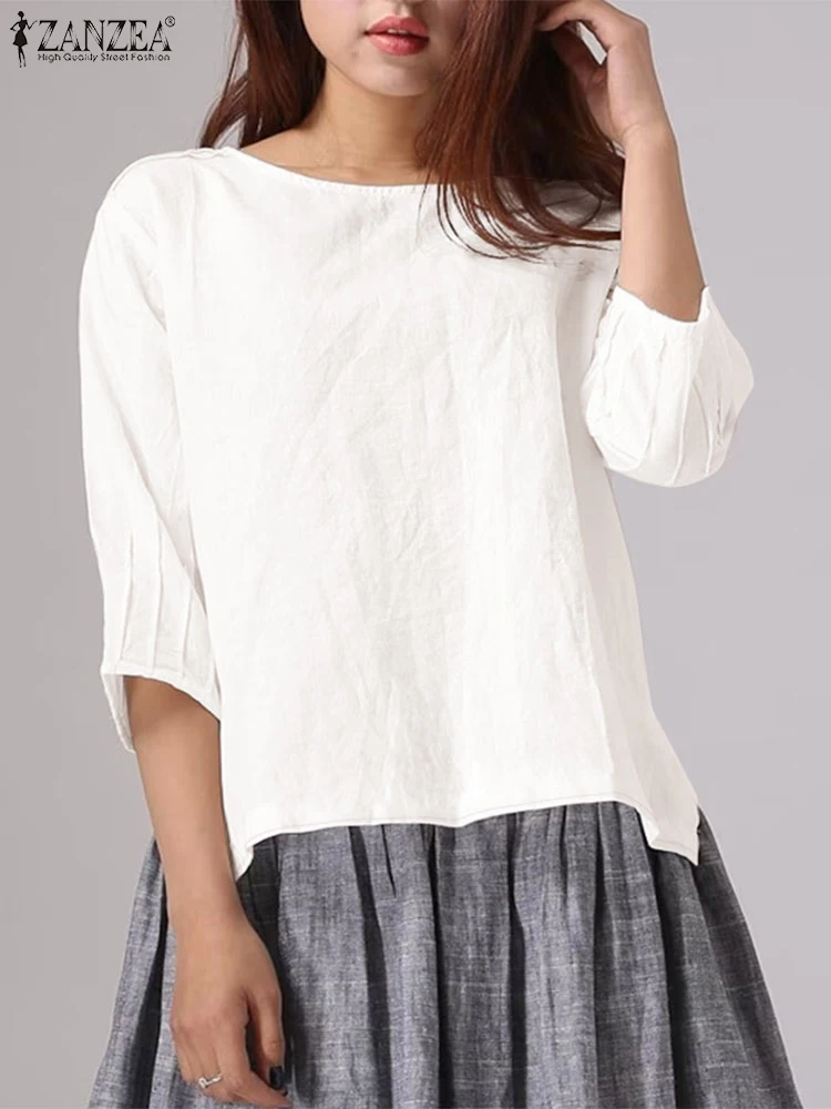 Holiday Oversized Pleating Edge Tunics ZANZEA Women Solid Color Blouse 2025 Summer 3/4 Sleeve Shirts Korean Fashion O-neck Tops
Holiday Oversized Pleating Edge Tunics ZANZEA Women Solid Color Blouse 2025 Summer 3/4 Sleeve Shirts Korean Fashion O-neck Tops