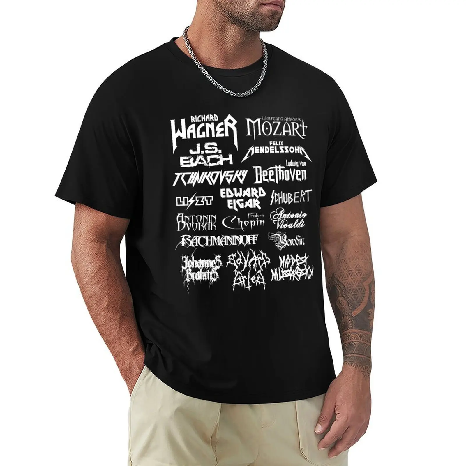 Heavy Metal-style Classical Composers (White Text) T-Shirt man clothes customizeds men tshirt
Heavy Metal-style Classical Composers (White Text) T-Shirt man clothes customizeds men tshirt